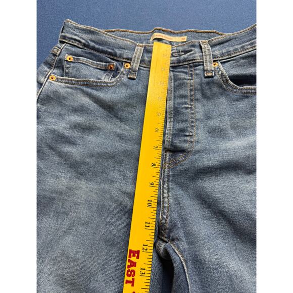 Levi's Women's Wedgie Straight Jean Button Fly Size 30/28 Blue Measurements Pics - Picture 4 of 9